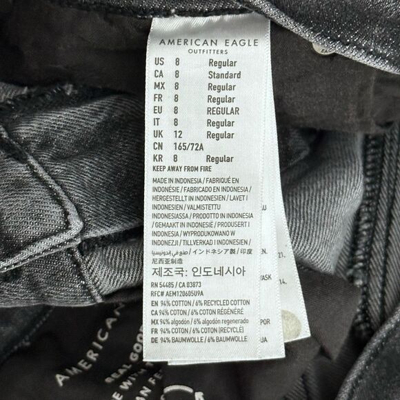 American Eagle 90s Bootcut Jeans Black Wash Size 8 - Picture 6 of 11
